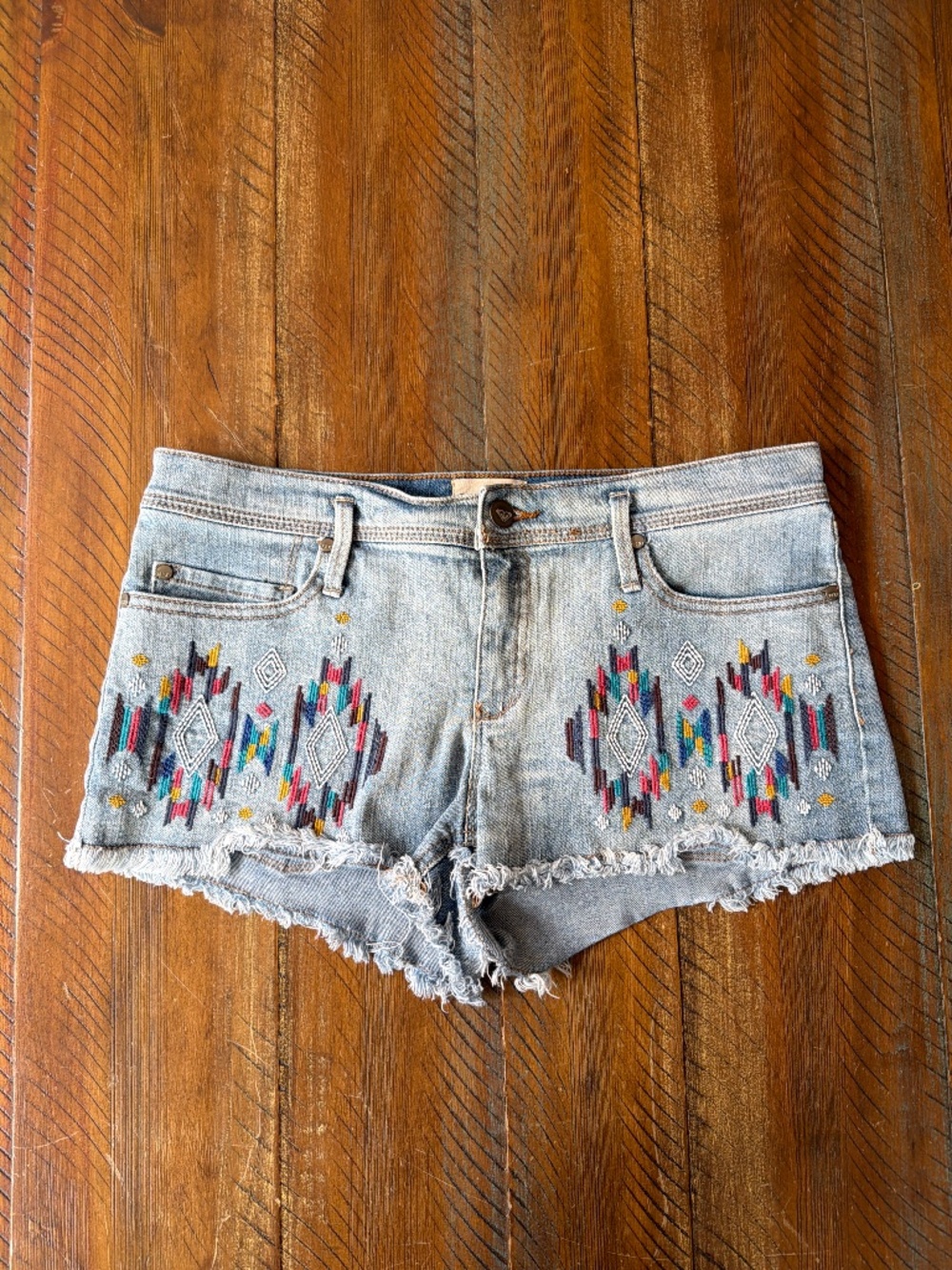 Roxy Denim Jean Shorts Embroidered 9 29